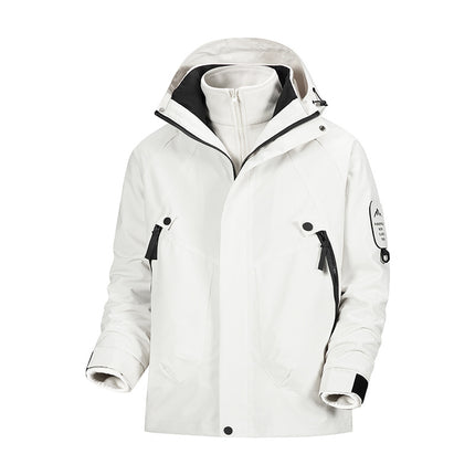 Autumn and Winter New Outdoor Couple Fashion Charge Clothes Men's Three-in-One Removable Inner Pad Warm Fleece fleece-lined Plus
