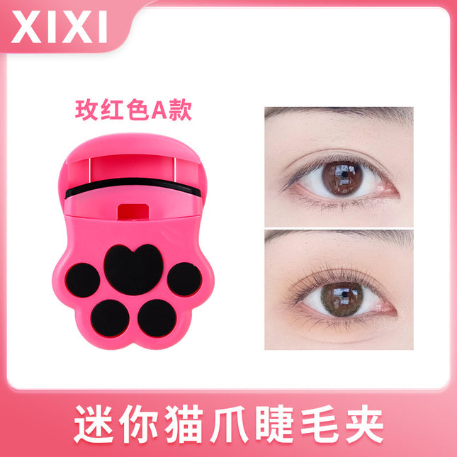 Xixi Mini Cat Claw Eyelash Curler Natural Curling Small Portable Beginners Easy to Start Student Fair Price