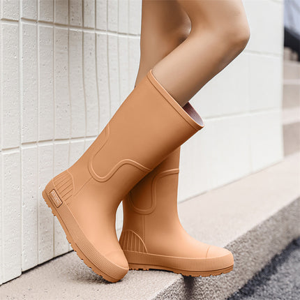 High-Top Women's Rain Boots, Spring & Fall Rain Boots, Women's High-Top Waterproof Shoes, Outdoor Work Non-Slip Waterproof Rubber Shoes, Women's Shoes