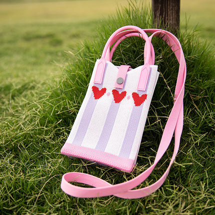 Shoulder bag 2024 portable semicircle simple travel with knitted handbag student leisure bag large capacity mobile phone