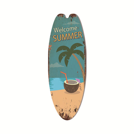 Cross-Border Surfboard Pendant Beach Leisure Wall Decoration Wooden Brand Hawaiian Party Supplies Scene Layout
