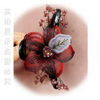 Red [copper wire flower grip clip 13cm]]