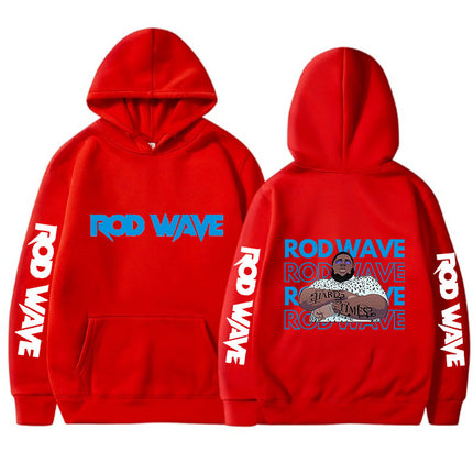 2023 Cross-Border New Product Rod Wave Series Front and Rear Lettering Peripheral Fashion Casual Hooded Sweatshirt
