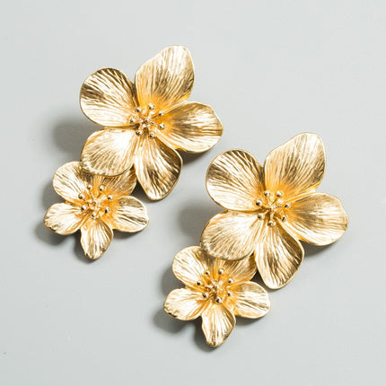 New Arrival All-Match Earrings Korean Style Geometric Flower Earrings Women's Ins Fashion European and American Earrings Jewelry earrings