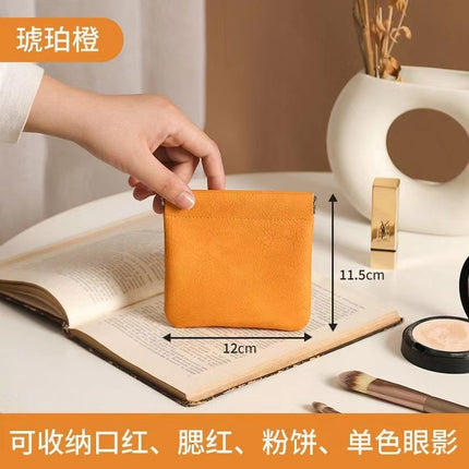 Automatic closing shrapnel storage bag cosmetic bag portable small sundry bag inner bag mouth red envelope inner storage small bag