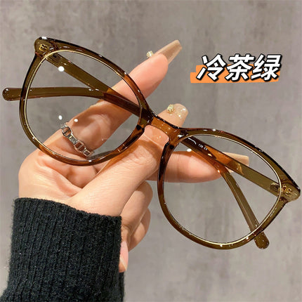 Xiaoxiangfeng Large Frame Plain Glasses Women's Anti-Blue Light Glasses Can be Equiped with Myopia Dice Frame Thin Face Cat's Eye Glasses Frame