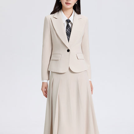 College Style Petite Outfit Set for Women Commuting Formal Wear University Student Exam Defense Interview Suit Dress Set