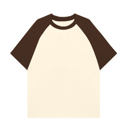 Cross-Border Supply Manufacturer Direct Sales T-Shirt Custom Round Neck Loose Raglan Short-Sleeved T-Shirt Light Board Blank Board Summer Girls