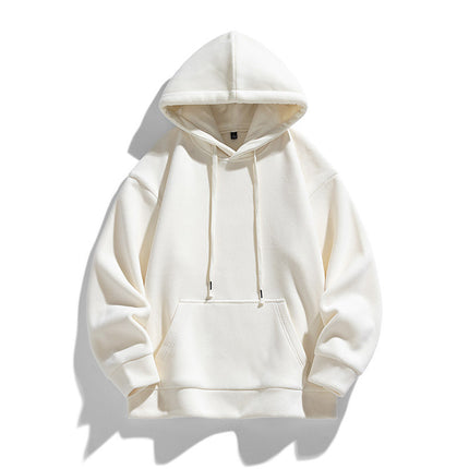 National fashion hollow board polar fleece warm hoodie men's loose long sleeve thickened sweater solid color casual sports top