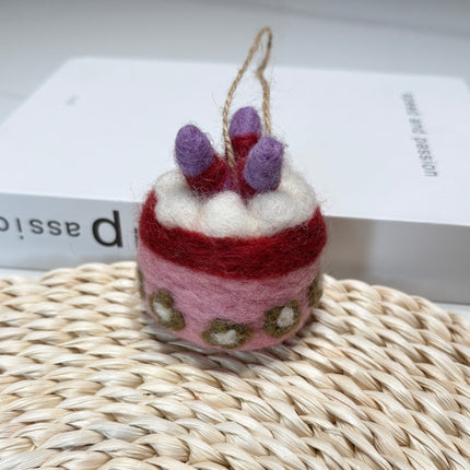 Nepalese Handmade Wool Felt Finished Vegetable and Fruit Bag Pendant Cute Bread Keychain Creative Decoration