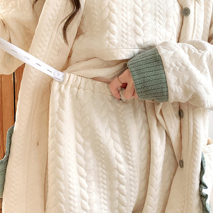 Lunar Clothing Spring and Autumn Air Cotton Postpartum Lactation Three-piece Set Pregnant Women's Pajamas Winter Wear in Delivery Room