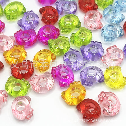 Acrylic color transparent color cartoon string pendant beads hanging hole KT cat diy children handmade beaded material
