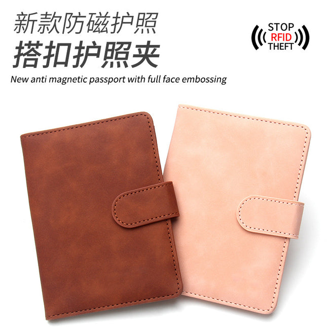 Blank Multifunctional Passport Holder and Luggage Tag Set, Leather Anti-Theft Rfid Passport Cover with Logo Printing for Advertising