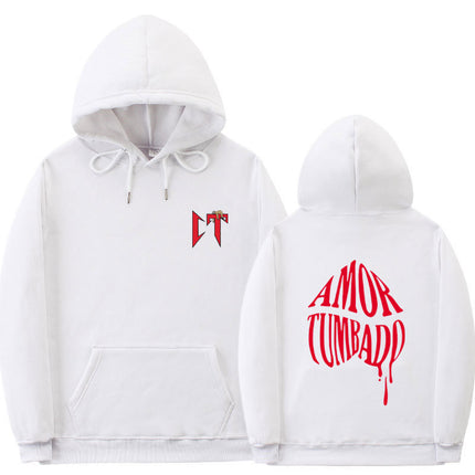 European Size Rib Bottom Fashion Printed Sweatshirt Loose Hoodie Men's and Women's Casual Sports Sweatshirt