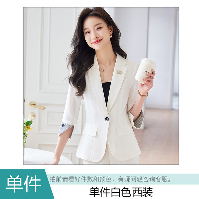 Professional suit suit women's formal wear elegant slim spring and autumn OL commuter workwear hotel front desk jewelry shop workwear