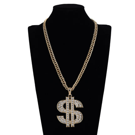 Europe and the United States explosions temperament personality dollar zircon pendant tide cool ins Wind high quality net red pendant a generation of hair