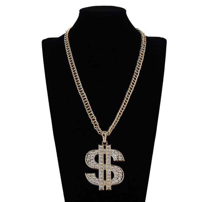 Europe and the United States explosions temperament personality dollar zircon pendant tide cool ins Wind high quality net red pendant a generation of hair