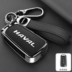 [haval d model unlock + horn button] double-sided leather with pebbled black + a04 rope + rope buckle