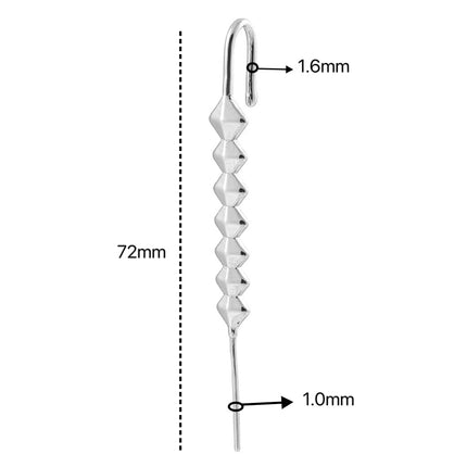 New Stainless Steel Cast Tiger Snake Ear Hanger Punk Exaggerated Puncture Ear Needle Simple Slash Ear Spike Ear Stud