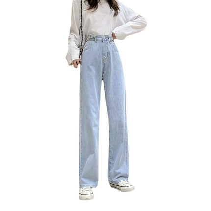 High waist wide leg jeans for women Summer 2024 New slimming versatile draping retro straight mop pants trendy