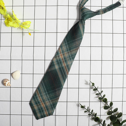 JK Small Tie Women's College Style Lazy Japanese Style Plaid Uniform Shirt Tie Student ins Men's and Women's Short Free Tie