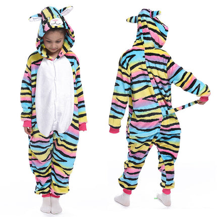 2025 New Cartoon One-Piece Animal Pajamas for Children, Thickeneded Flannel New Performance Clothes, Exclusively for Cross-Border Supply