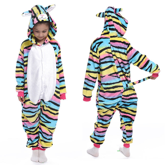 2025 New Cartoon One-Piece Animal Pajamas for Children, Thickeneded Flannel New Performance Clothes, Exclusively for Cross-Border Supply