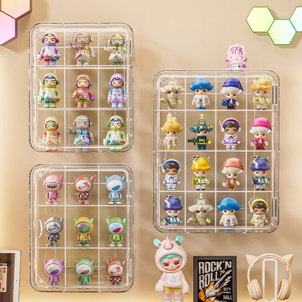 Wall-mounted Bubble Mart Hand-held Storage Box Dustproof Transparent Magnetic Door Blind Box Display Cabinet Grain Display Box