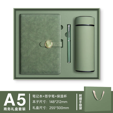 Business Notebook Gift Box Set, Notepad with Insulated Cup, Souvenir Gift, Customizable Logo, Simple Gift Box Packaging