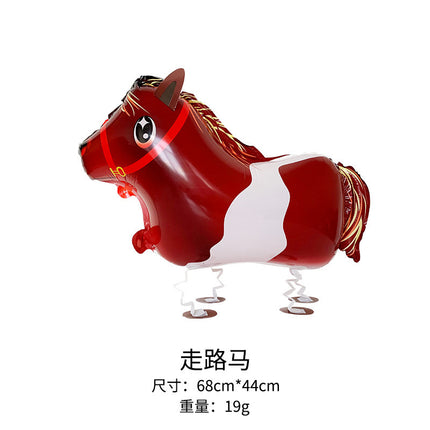 Walking animal balloon online celebrity cartoon walking pig balloon night market stall push aluminum film balloon wholesale
