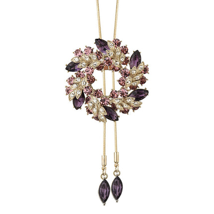 Factory Direct Autumn and Winter All-match sweater chain fashionable temperament spiral flower long necklace for women one two-piece corsage