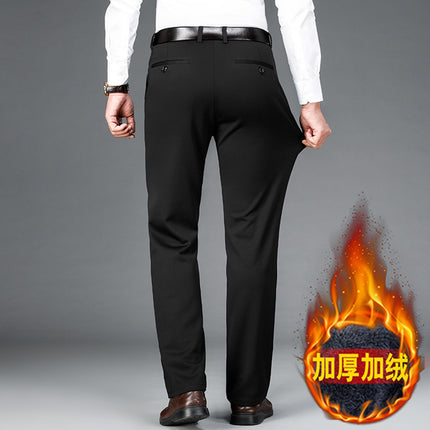 Foreign Trade Specializes in Men's High-Elasticity Loose Plus-Size Suit Pants, Anti-Wrinkle High-Waist No-Iron Business Men's Pants Wholesale