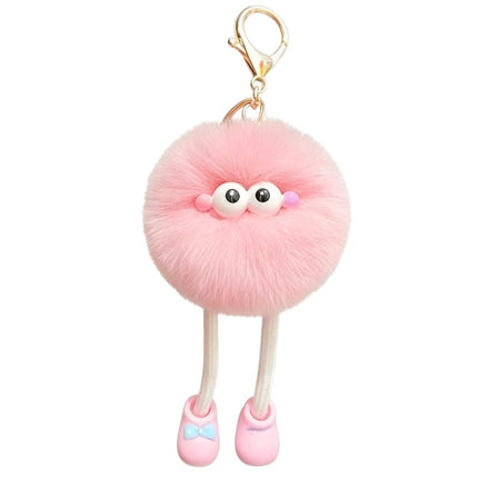 Wholesale New Long-Legged Real Rex Rabbit Fur Keychain Pendant Cute Cartoon Key Small Gift Doll School Bag Pendant