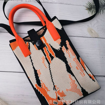 Girl's Heart-Shaped Knitted Crossbody Bag