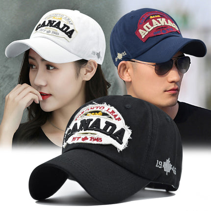 Hat Men's and Women's Four Seasons Letters Embroidered Soft Top Baseball Cap Korean Sunscreen Sun Hat Outdoor Casual Cap