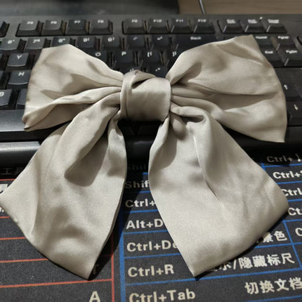 Korean Same Style Red Big Bow Hairpin Female Back Head Top Clip Simple French Retro Popular Kidsren's Hair Accessories