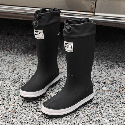 Korean fashion couple waterproof rain shoes non-slip outdoor camping rubber shoes all-match cotton warm water shoes Taobao cross-border
