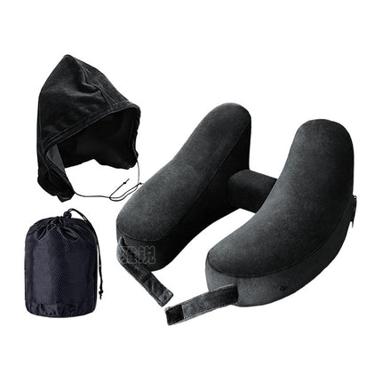 Outdoor Camping In-Stock H-Shaped Inflatable Travel Pillow, Travel Inflatable Neck Pillow, Neck Support Pillow, Portable Pillow for Airplane and High-Speed Rail