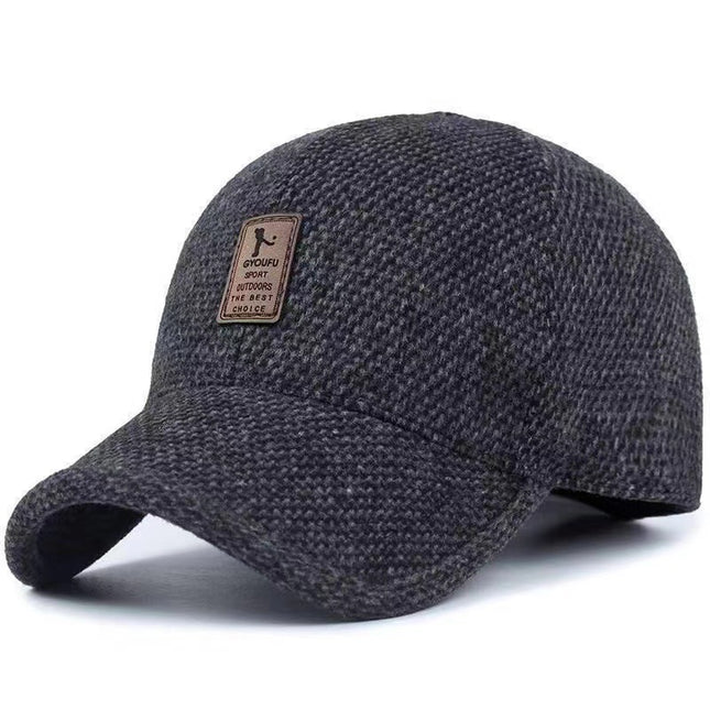 Winter Warm Baseball Cap Cold-proof Ear Protection Men's Duck Cap Baseball Cap Middle-aged and Elderly fleece-lined Thickened Hat Men