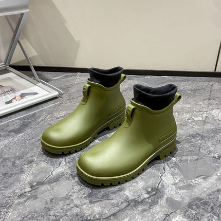 2026 Cross-Border Chelsea Short-Tube Water Shoes Rain Boots for Men and Women, Low-Top Rainproof Fashionable Water Boots for Women, Waterproof and Non-Slip