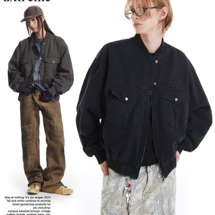 MADEEXTREME High Density Twill Cotton Tooling Vintage Antique Street American Letter Embroidered Jacket Jacket for Men