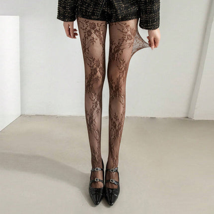 Cross-Border Rose Jacquard Pantyhose Spring and Summer Thin Japanese Style Sexy Baota J Lace Floral Embroider Fishnet Stockings for Women