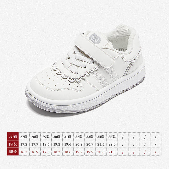 Snafy Girls' Sneakers 2025 Spring and Autumn New Style Campus Student White Shoes Outdoor Casual Sneakers