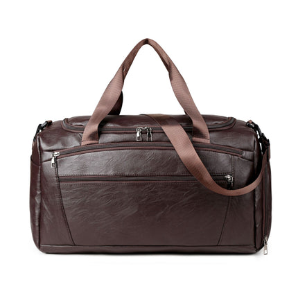 2025 Autumn and Winter New Pu Handheld Luggage Bag Men's Multi-Layer Short-Distance Travel Bag Dry and Wet Separation Sports Fitness Bag