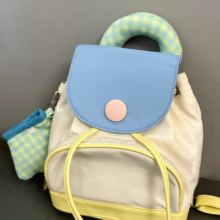 Summer Button Small Backpack 2023 New Spring and Summer Cute Small Schoolbag Mini Small Bag Backpack for Women