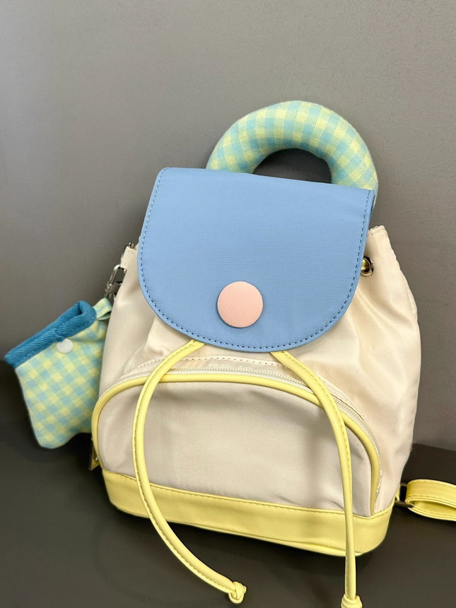 Summer Button Small Backpack 2023 New Spring and Summer Cute Small Schoolbag Mini Small Bag Backpack for Women
