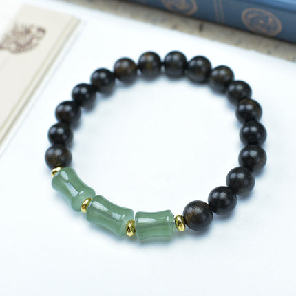 Shen Guibao Chen Xiang 8mm Double Ring Half Bracelet Barrel Bead Bracelet Five Sutra String Beads Niche Wen Play Jewelry Wholesale