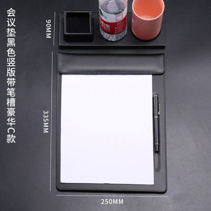 High-End Leather Hotel A4 Writing Board with Magnetic Buckle, Leather Coaster, Folder, Signing Document Board, Can Be Printed with Logo