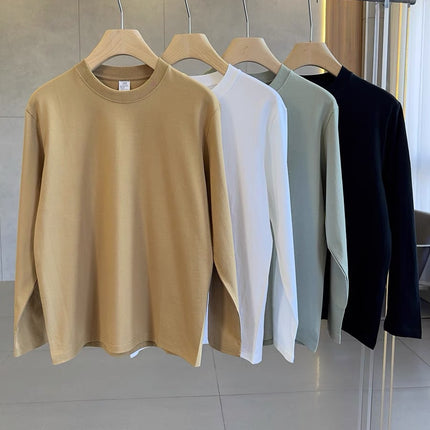 Cylinder Seamless Three-Dimensional Cutting Small Neck All-Match Round Neck Solid Color Long Sleeve Men's and Women's Inner Base Shirt Top New