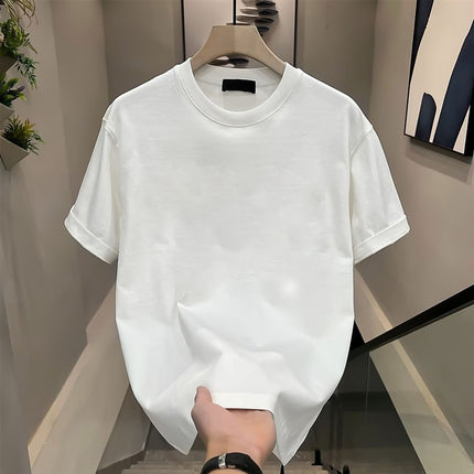 Heavyweight 100% Pure Cotton Oversized Letter Short-Sleeve T-Shirt for Men, Summer 2026 New Style Couple Outfit Top